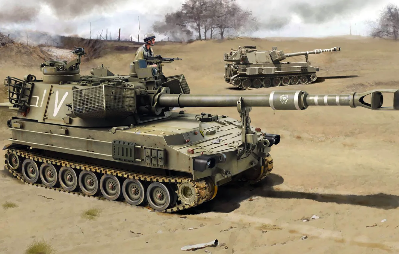 Обои САУ, самоходная гаубица, Израиль, M109, IDF, американская ...