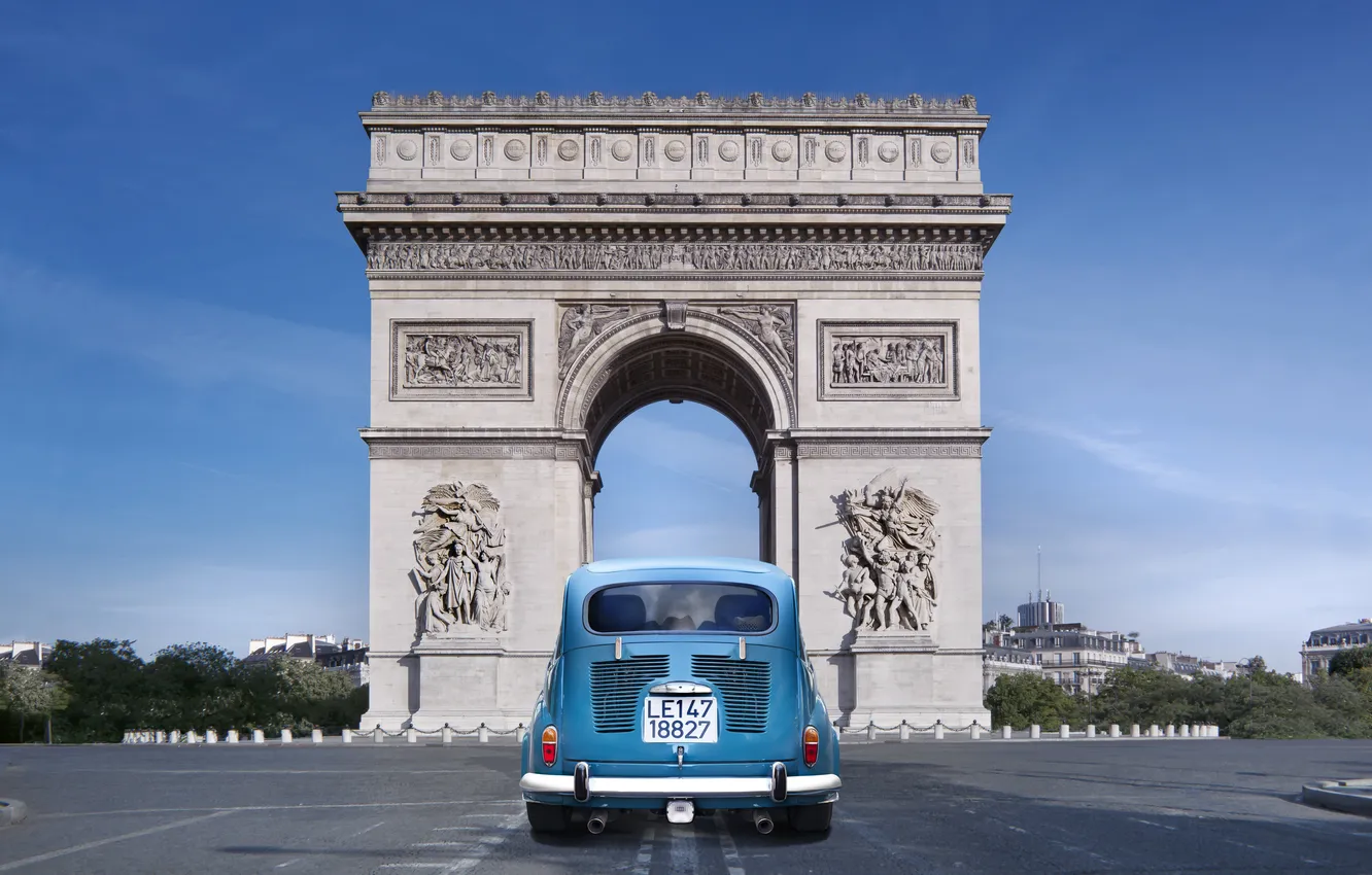 Фото обои Париж, памятник, Paris, France, Триумфальная арка