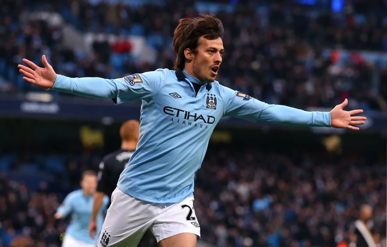 Фото обои футбол, City, Football, Premier League, Spain, Манчестер Сити, EPL, David Silva