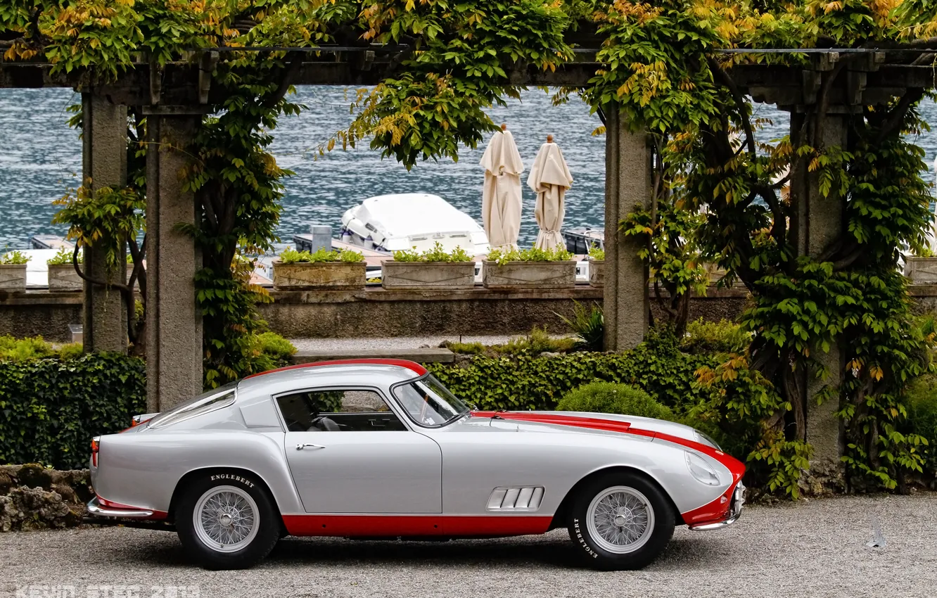 Фото обои ретро, причал, классика, набережная, 1958, Tour de France, Ferrari 250 GT