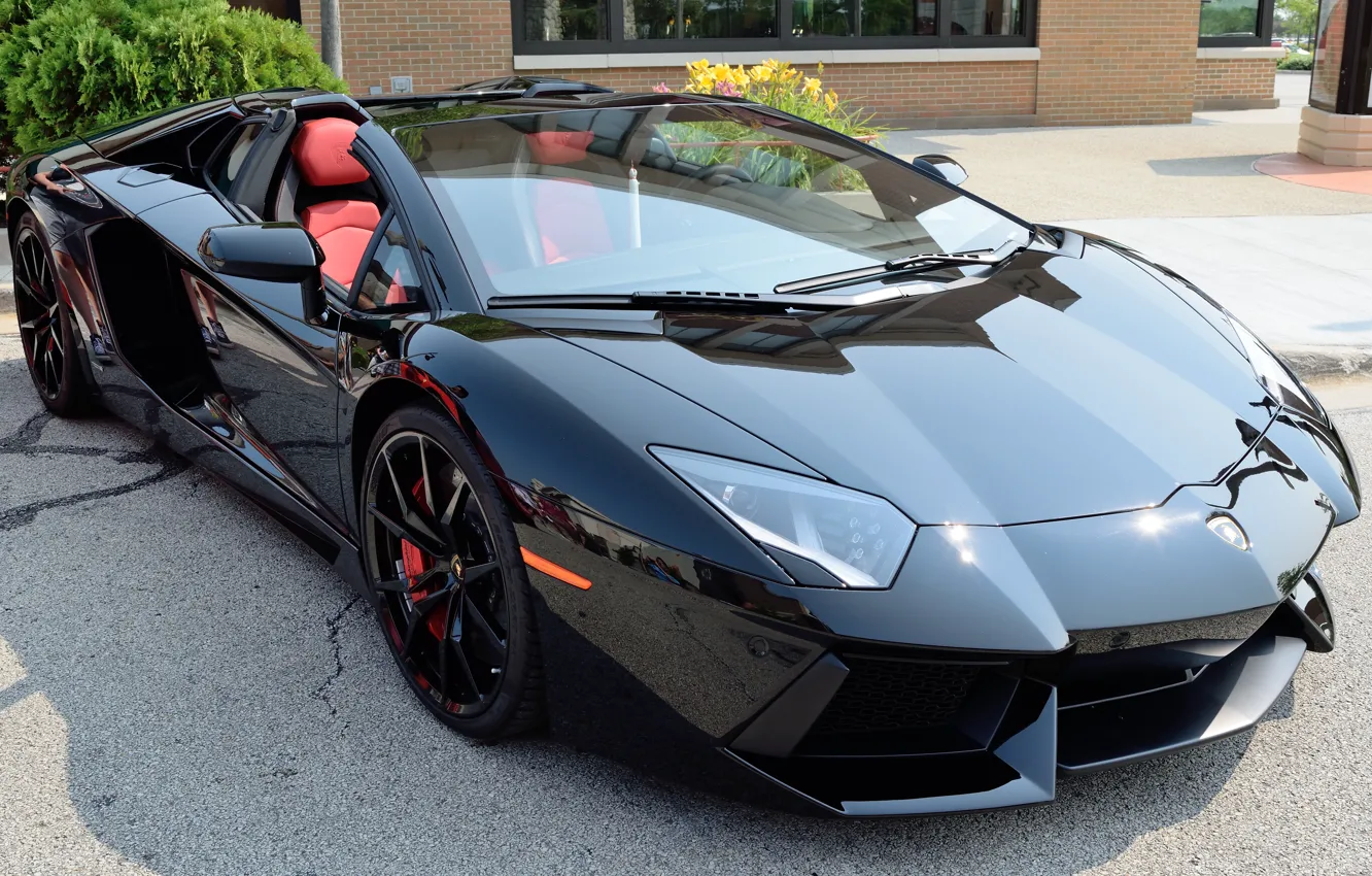 Фото обои Lamborghini, суперкар, передок, Aventador