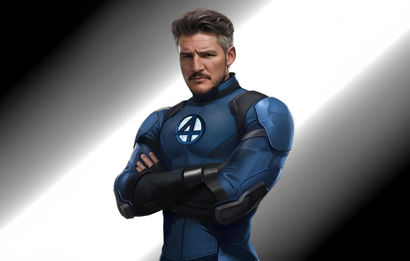 Фото обои фон, арт, костюм, комикс, персонаж, MARVEL, Mister Fantastic, Pedro Pascal