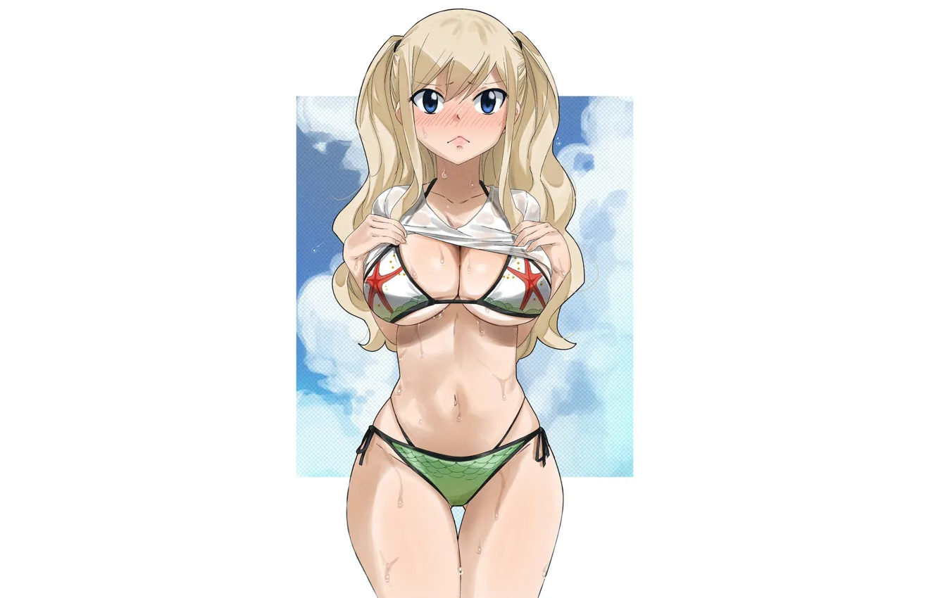 Фото обои kawaii, girl, hot, sexy, boobs, anime, blonde, big boobs
