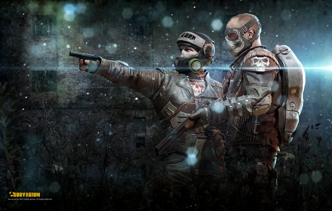 Фото обои оружие, череп, экипировка, кожаная куртка, группировка, Survarium, Vostok Games, Черный рынок
