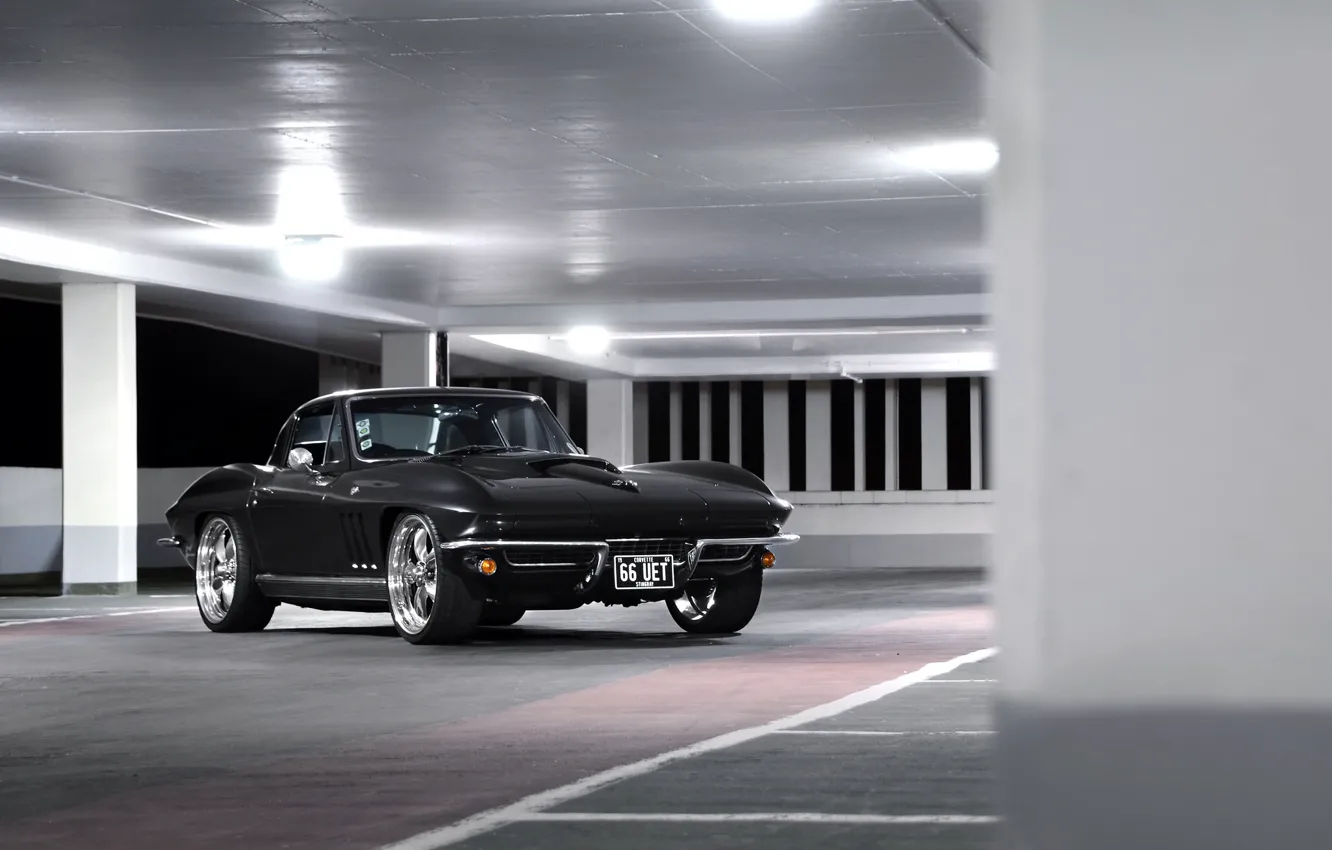 Фото обои Corvette, Chevrolet, Black, 1964
