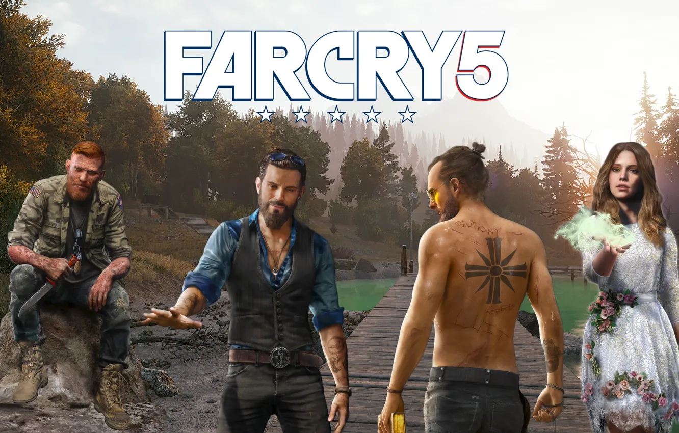 Фото обои лес, озеро, Ubisoft, Far Cry 5