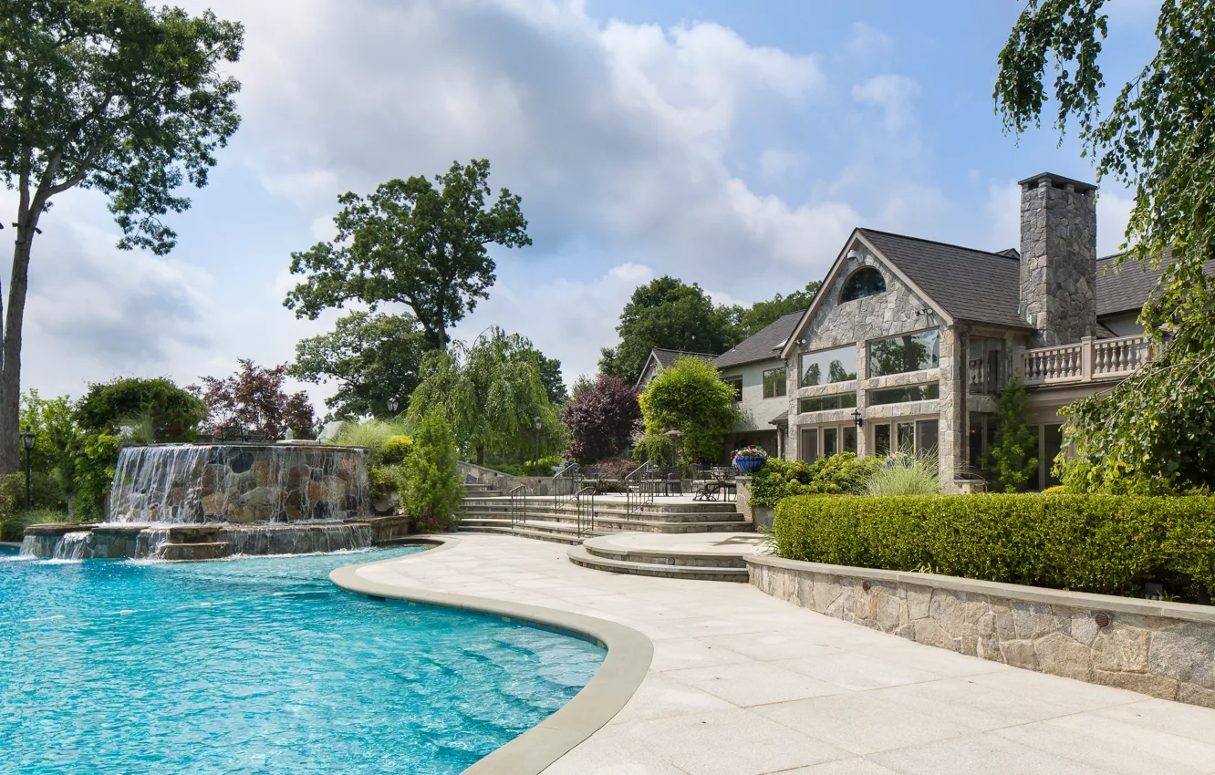 Фото обои pool, United States, New York, luxury villa, Bedford