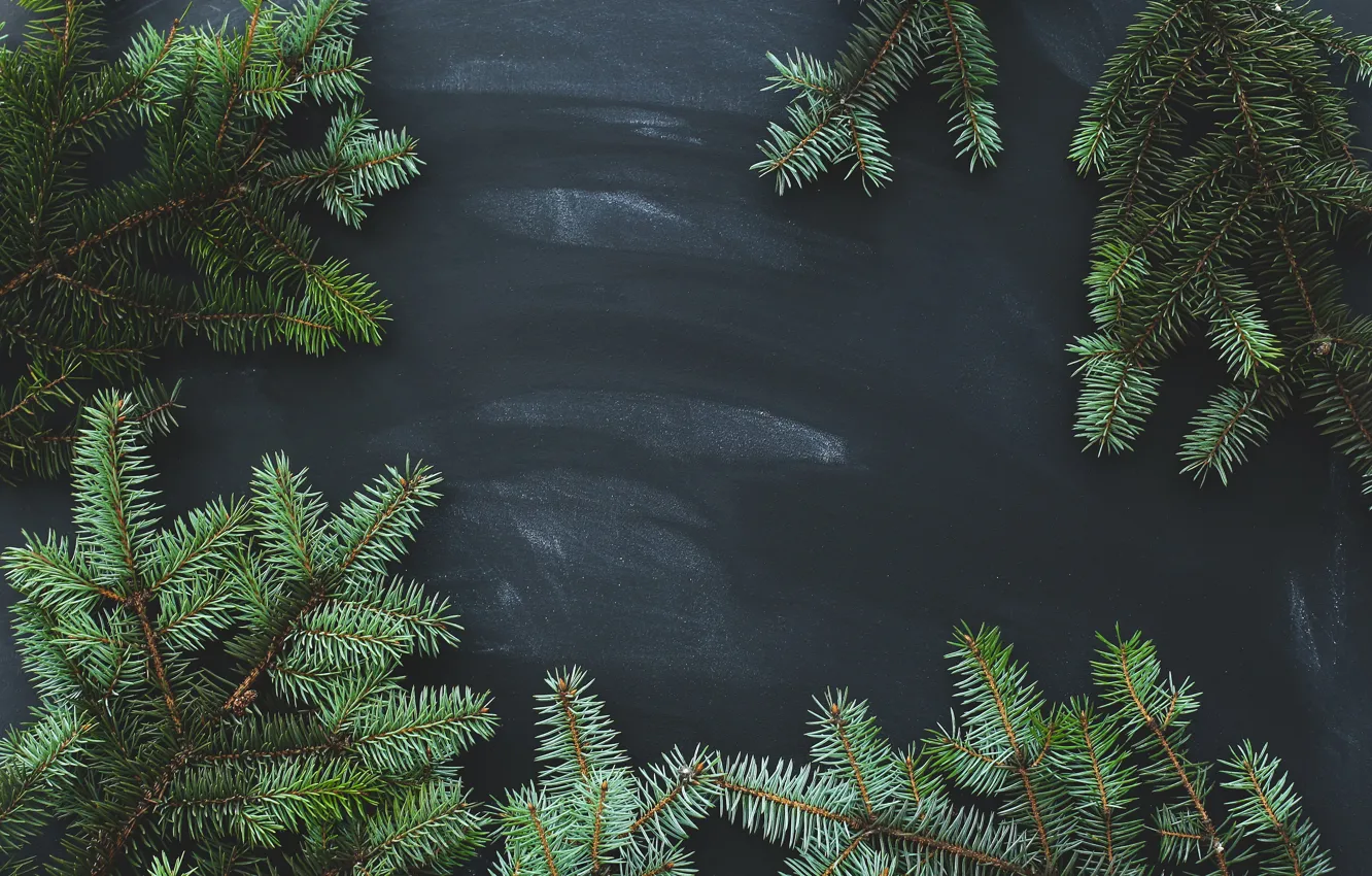 Фото обои ветки, следы, темный фон, доски, новый год, разводы, текстура, Рождество