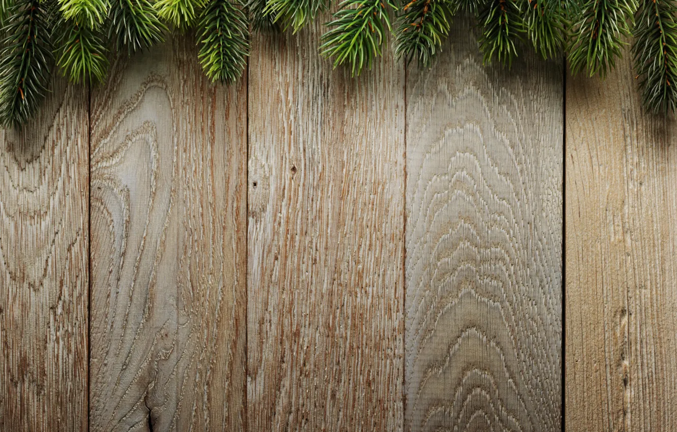 Фото обои ветки, фон, доски, елка, Christmas, wood, background, еловые
