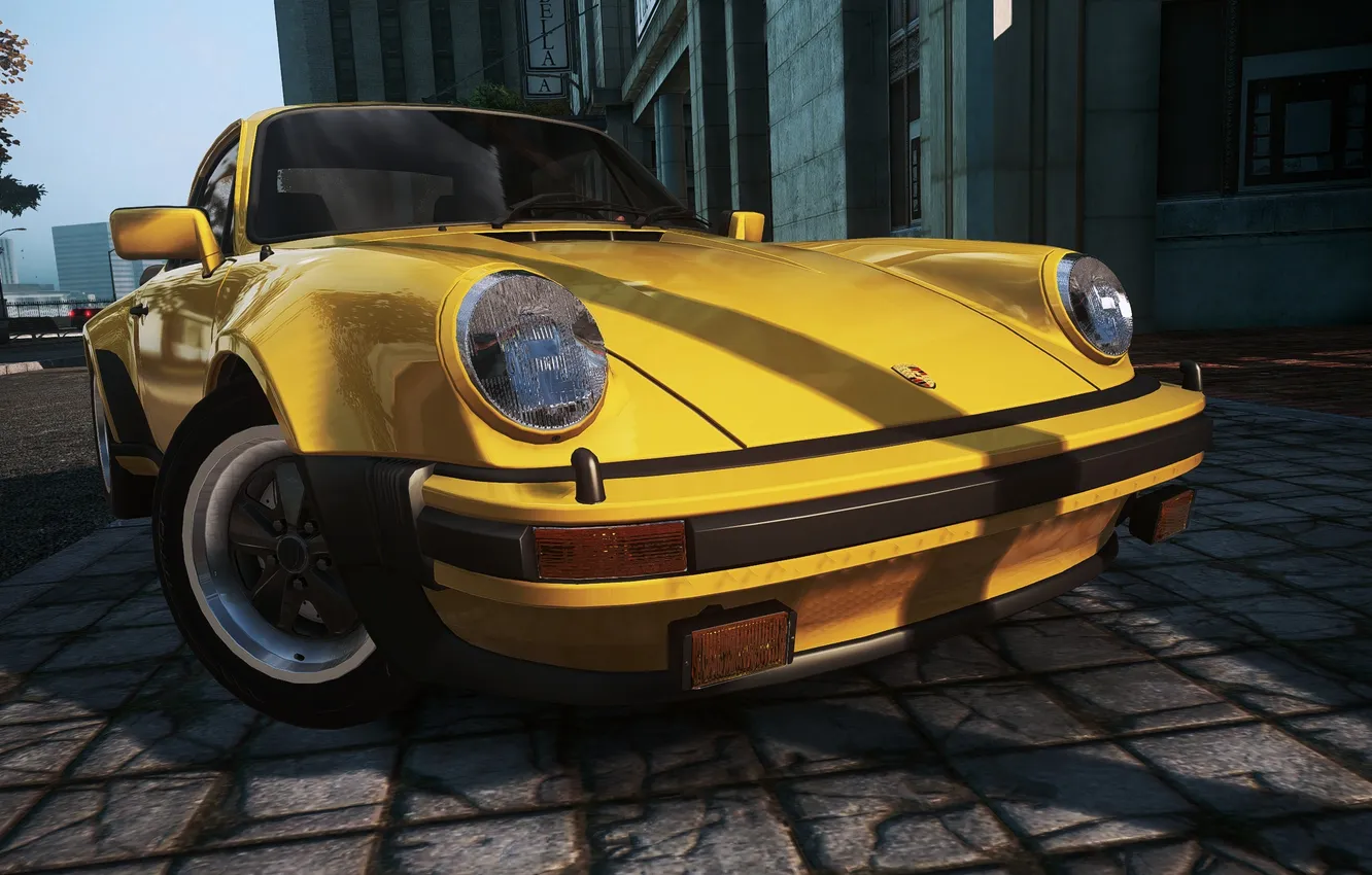Фото обои город, фары, ракурс, need for speed most wanted 2, Porsche turbo