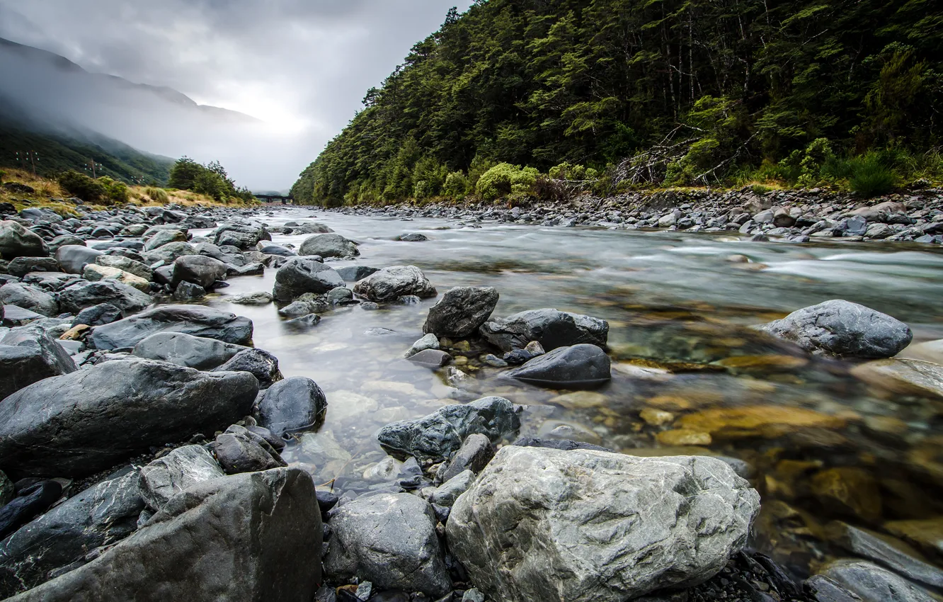 Фото обои Новая Зеландия, New Zealand, Aotearoa, Bealey River, Te Wai-pounamu, South Island, Южный Остров