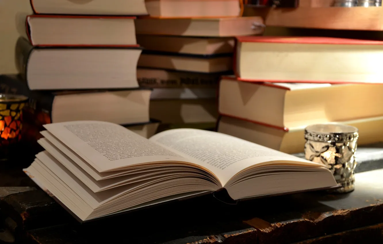 Фото обои Книга, Страницы, Текст, Тома, Стопки, Переплёт