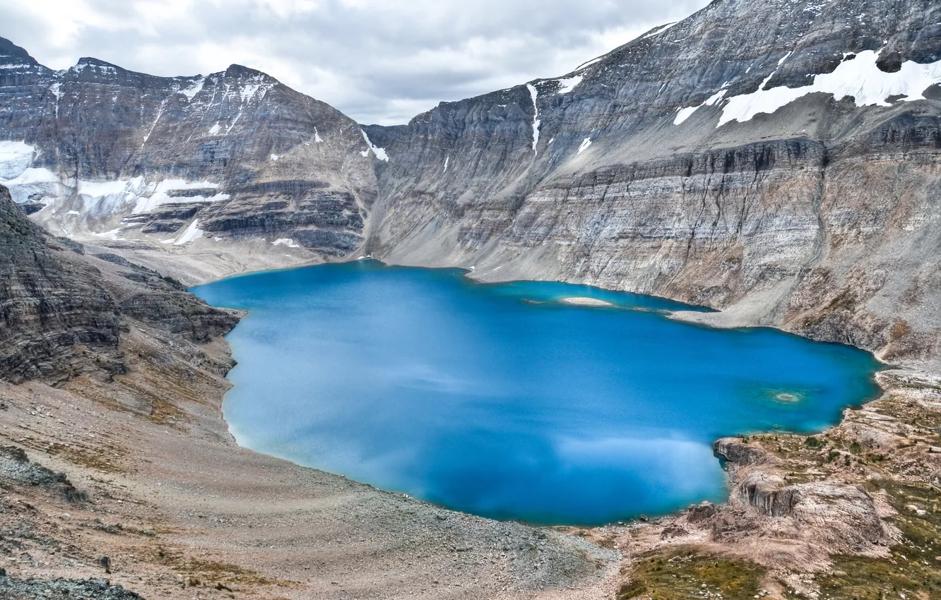 Фото обои вода, горы, озеро, цвет, кратер, Lake McArthur