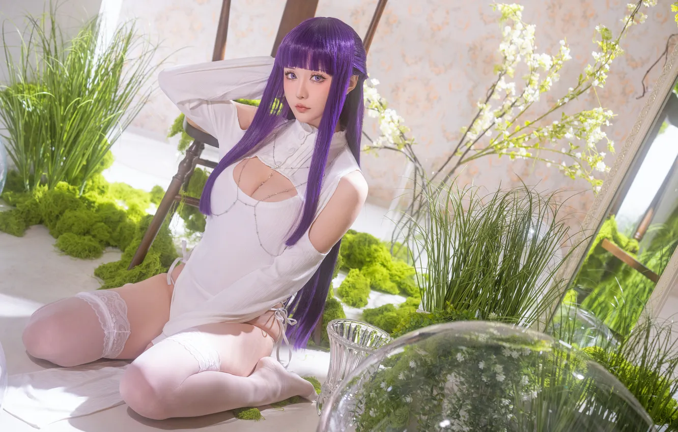 Фото обои Asian, model, women, cosplay, anime girls, Hoshilily, Sousou No Frieren, Fern (Sousou No Frieren)