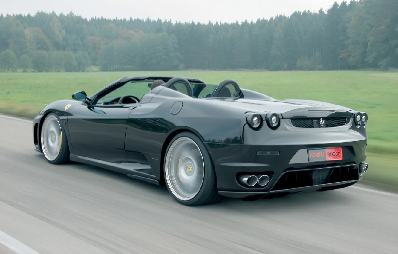 Фото обои черный, скорость, Ferrari