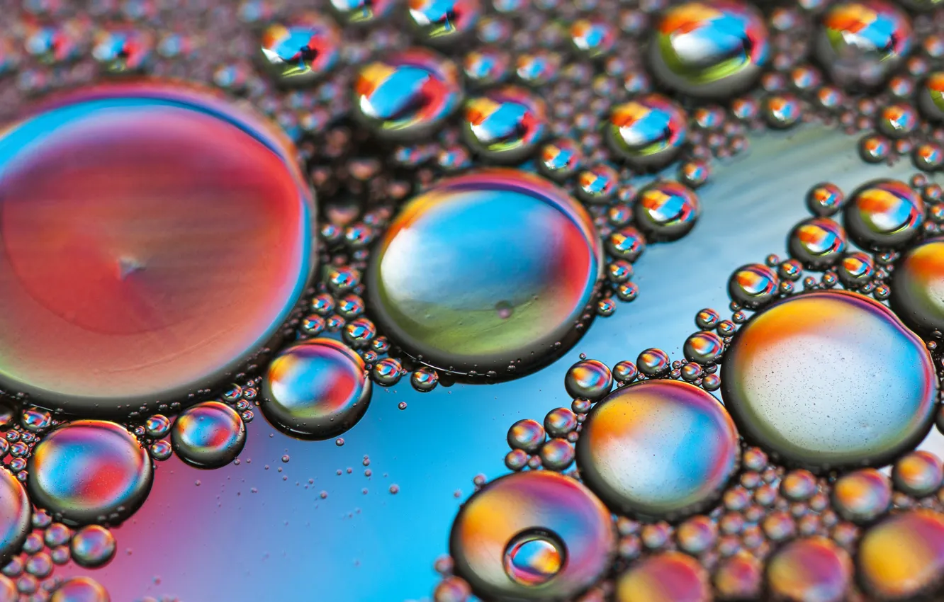 Фото обои пузырьки, цвет, жидкость, воздух, объем