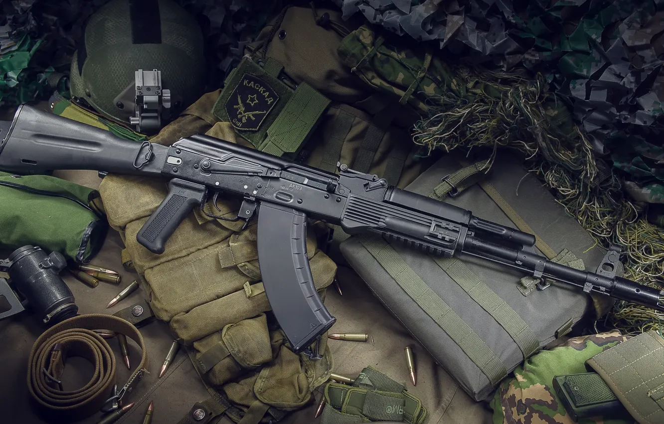 Фото обои оружие, автомат, weapon, калашников, assault Rifle, kalashnikov, акм, ак-103