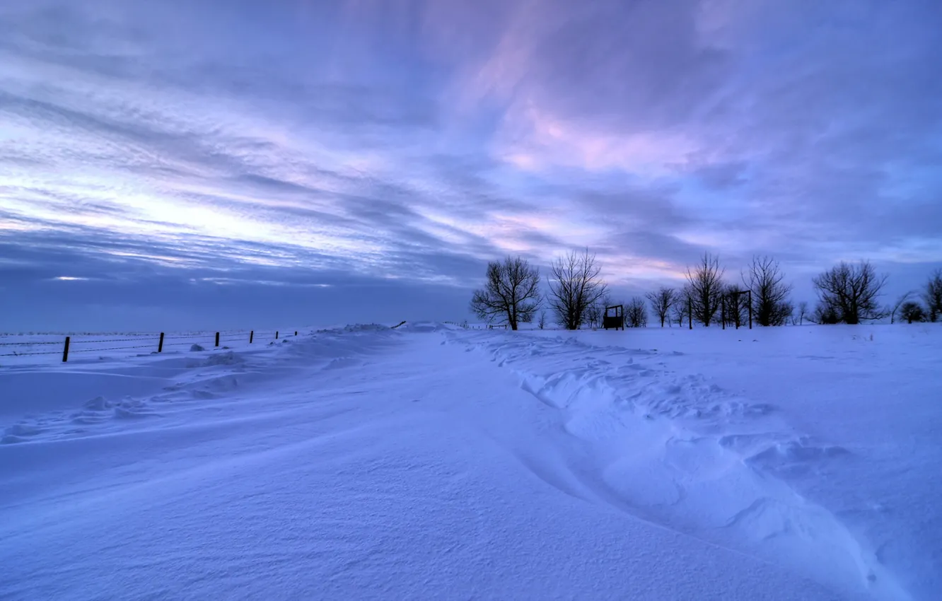 Фото обои зима, снег, пейзаж