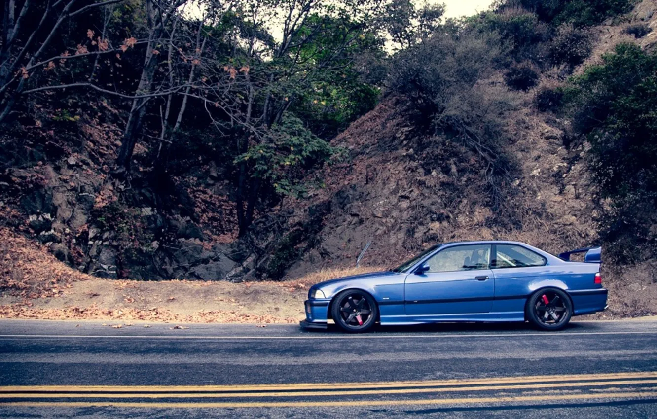 Фото обои BMW, Coupe, blue, series, E36