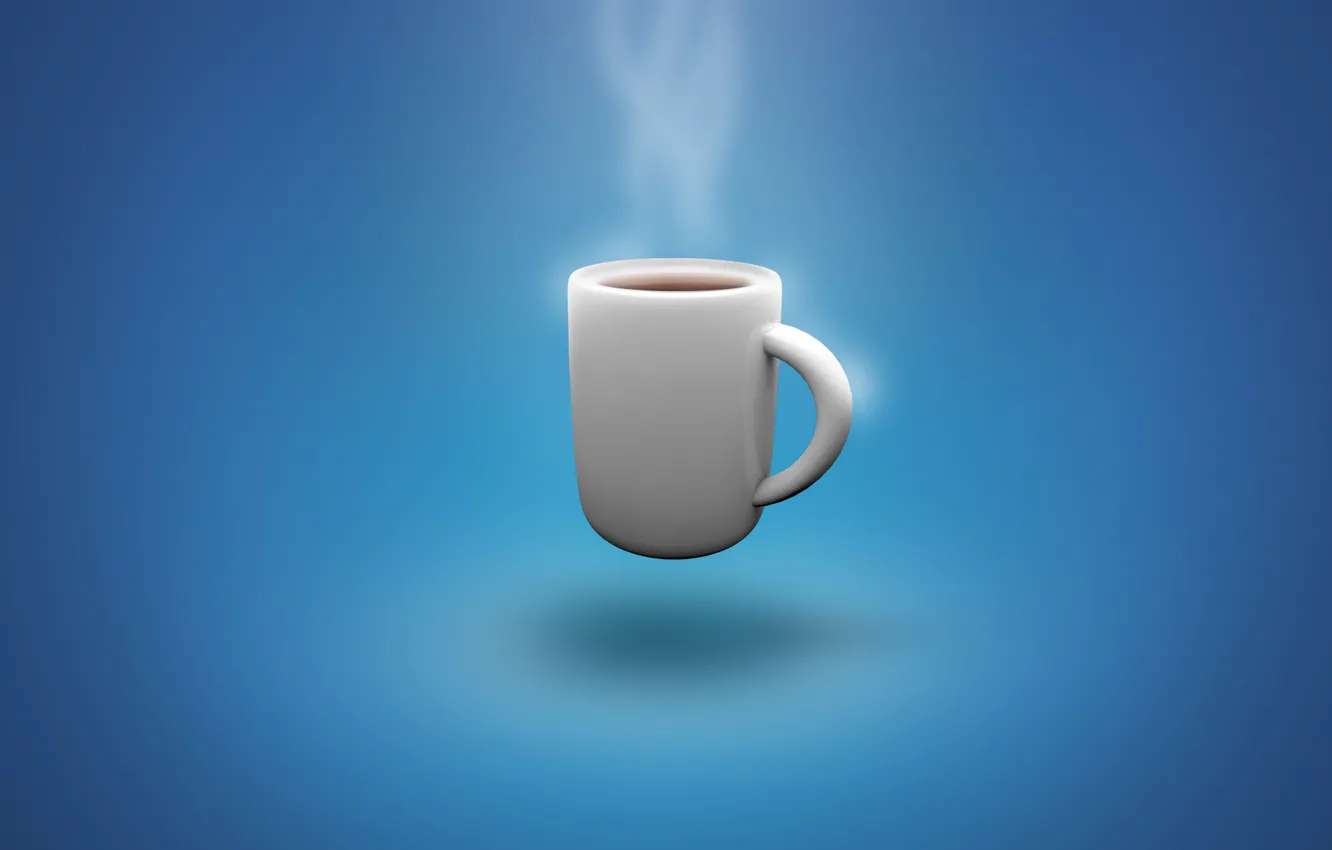Фото обои wallpaper, steam, blue, background, cup, Coffee, cool, coffecup