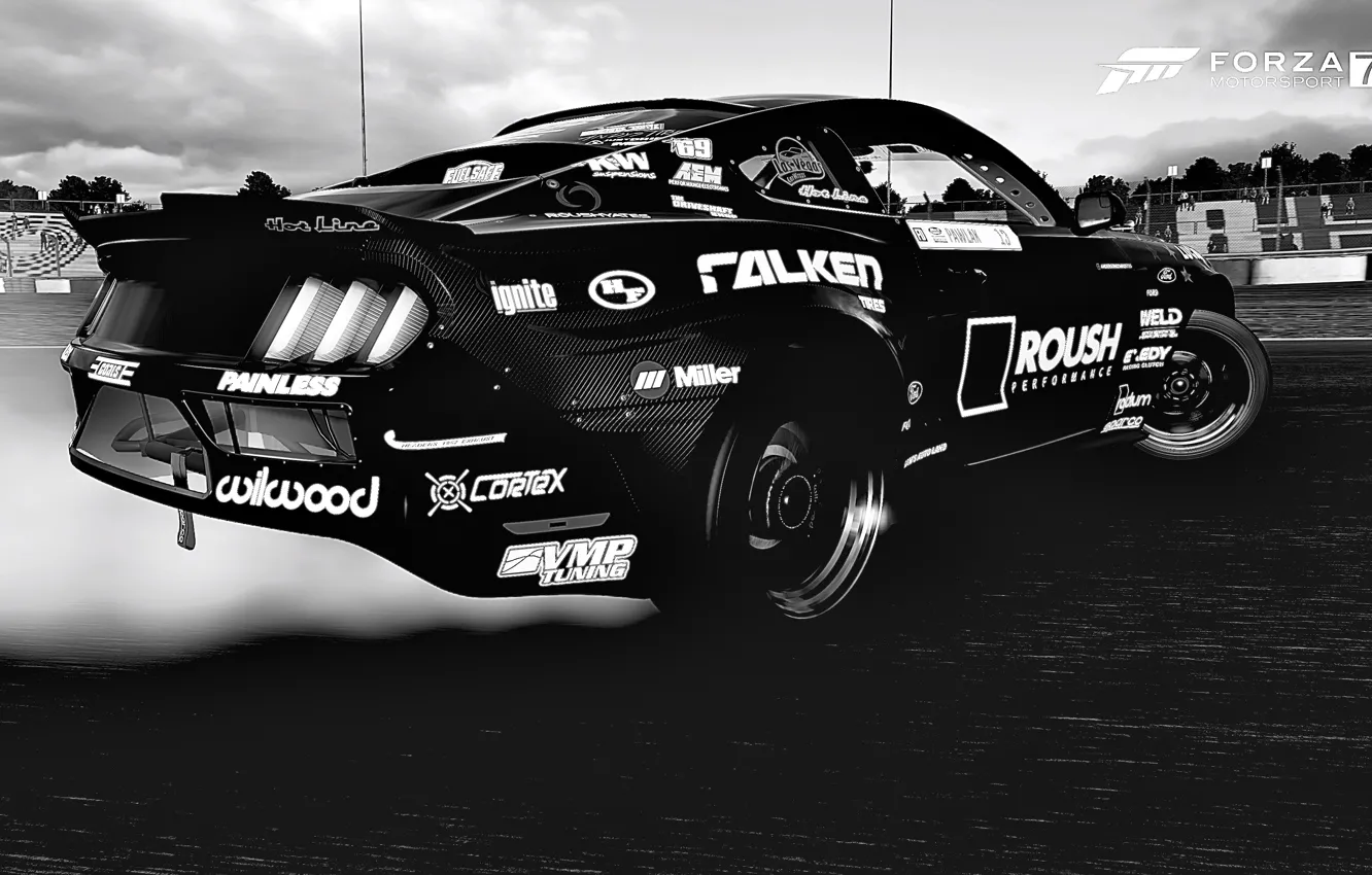 Фото обои HDR, Game, FM7, UHD, Forza Motorsport 7, Black & White, Xbox One X, Photography by …