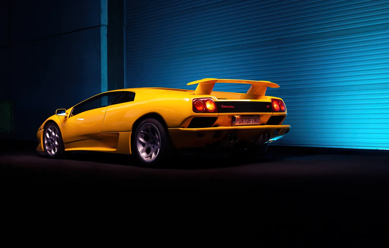 Фото обои Lamborghini, supercar, yellow, Diablo, iconic, Lamborghini Diablo VT 6.0