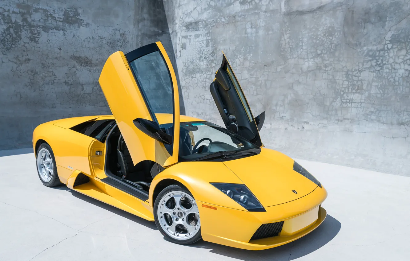 Фото обои Lamborghini, yellow, Lamborghini Murcielago, Murcielago, lambo door