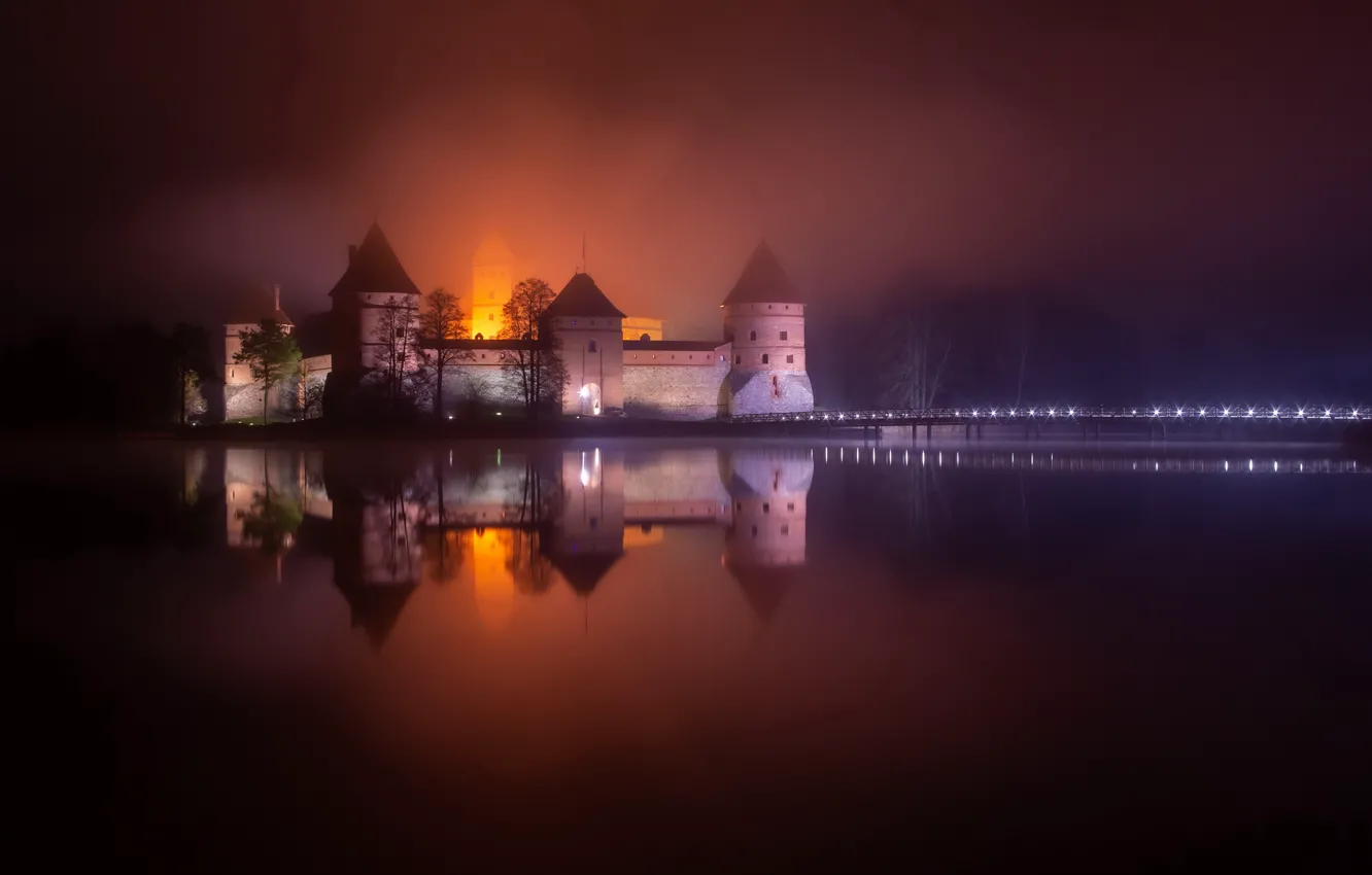 Фото обои Trakai, Lietuva, naktis