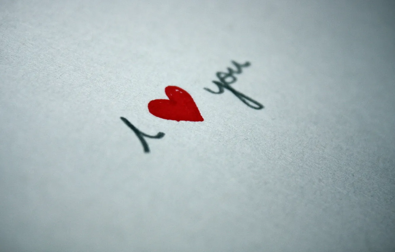 Фото обои надпись, сердце, I_Love_you, на бумаге