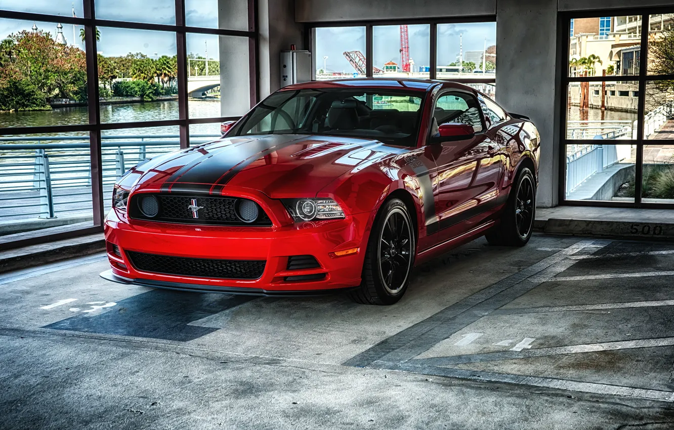 Фото обои Mustang, red, ford, 302, Boss, room