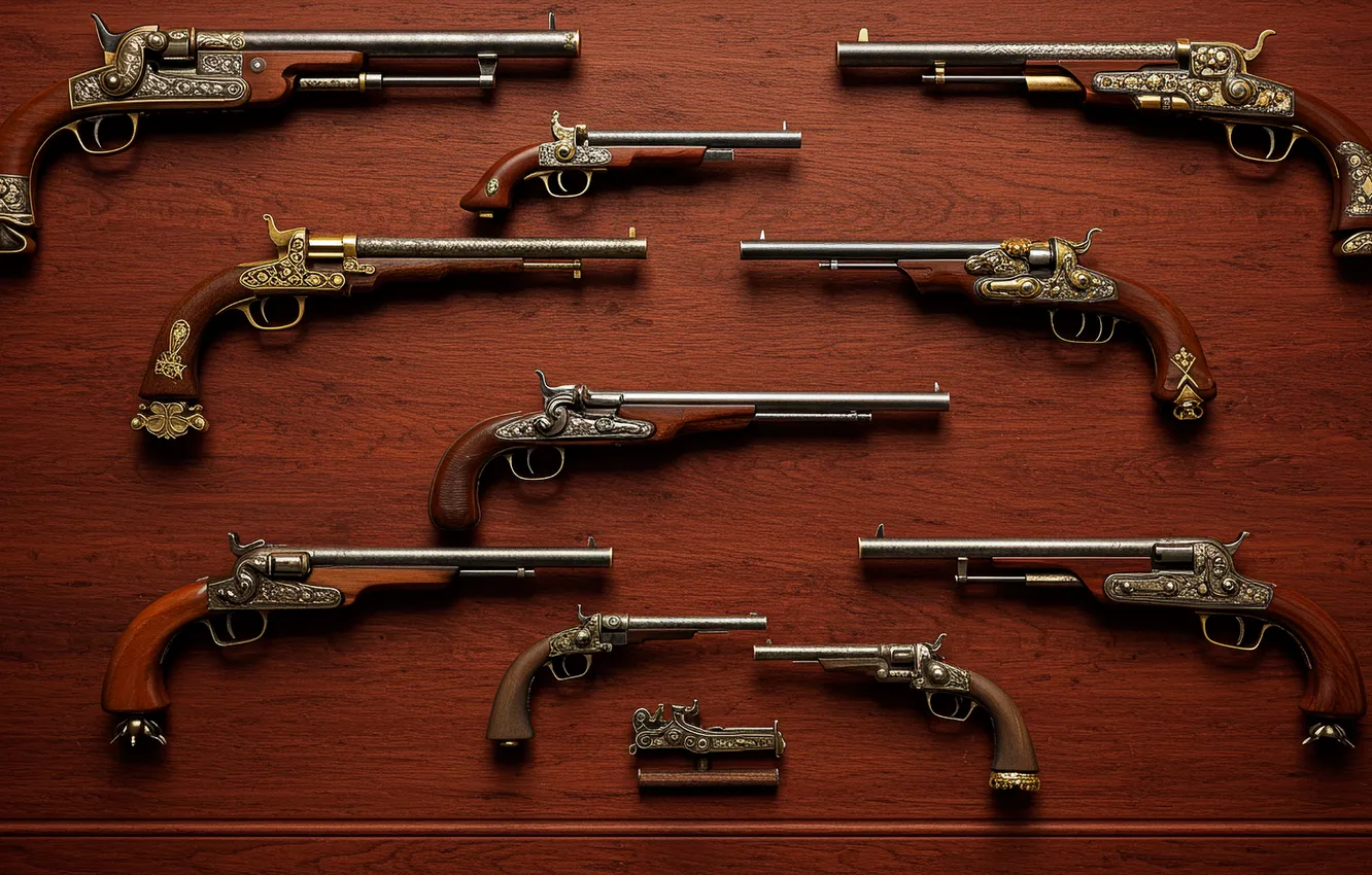 Фото обои пистолет, антикарные, колекция