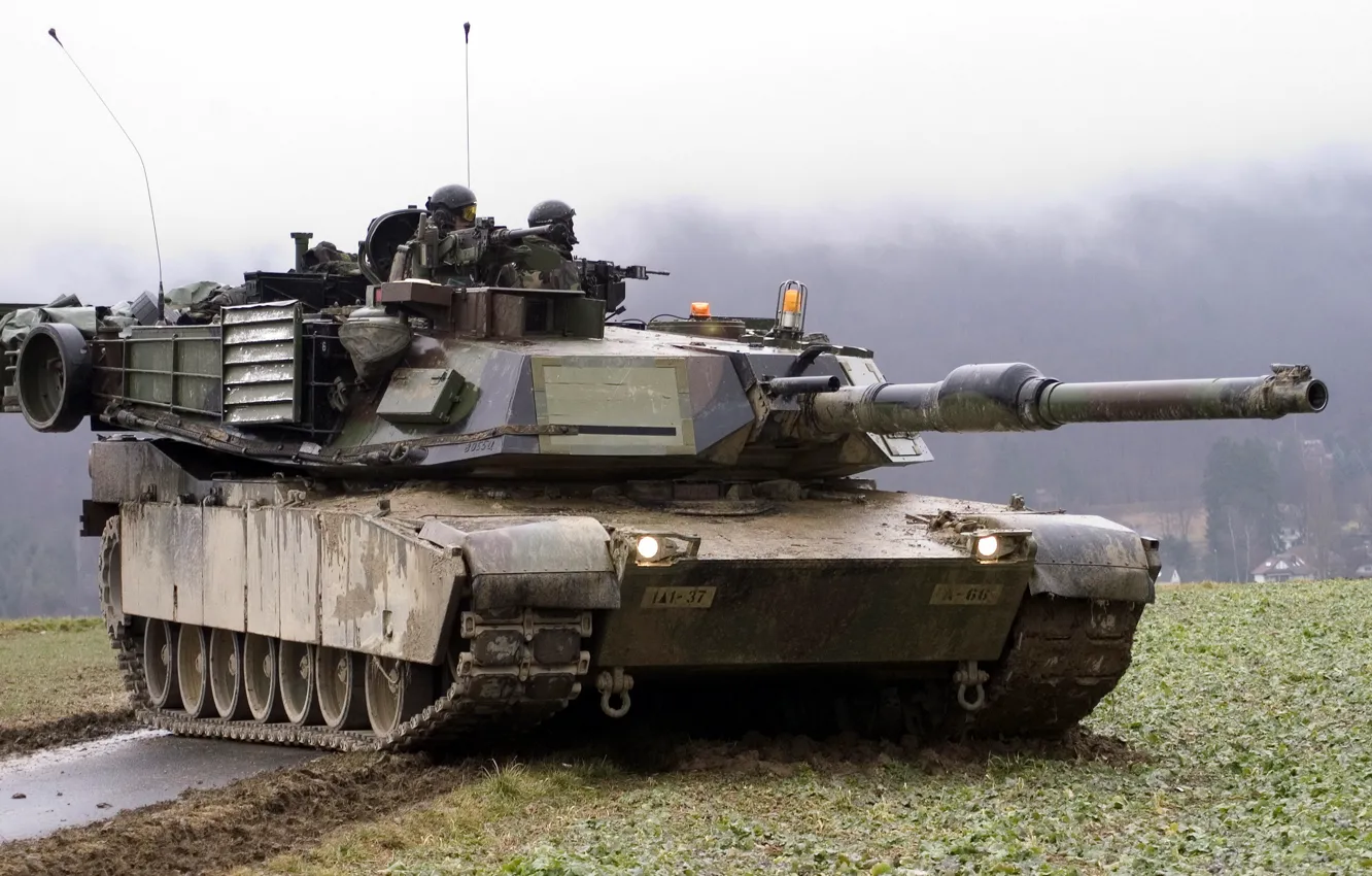 Фото обои оружие, фон, танк