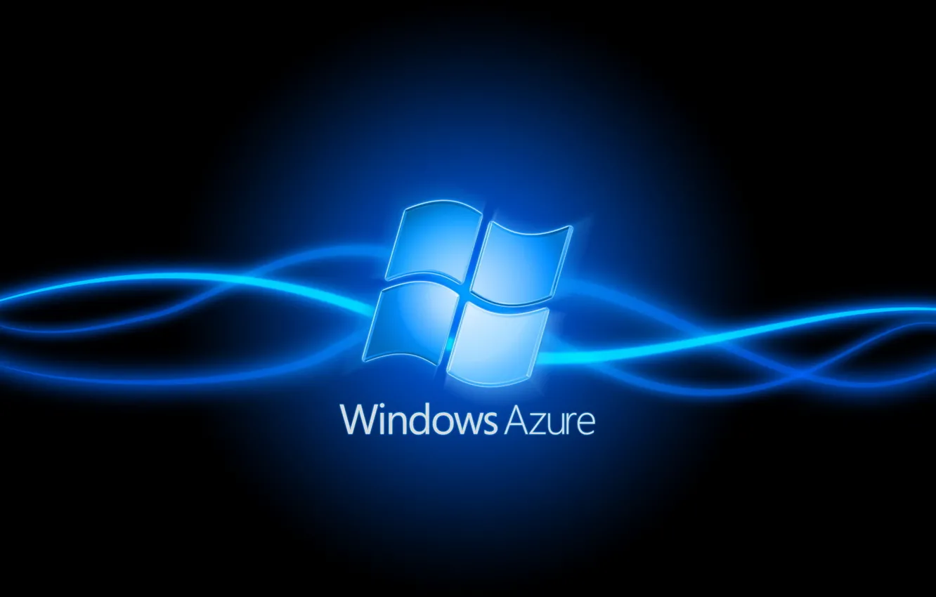 Фото обои Windows, черный фон, синий эффект, azure