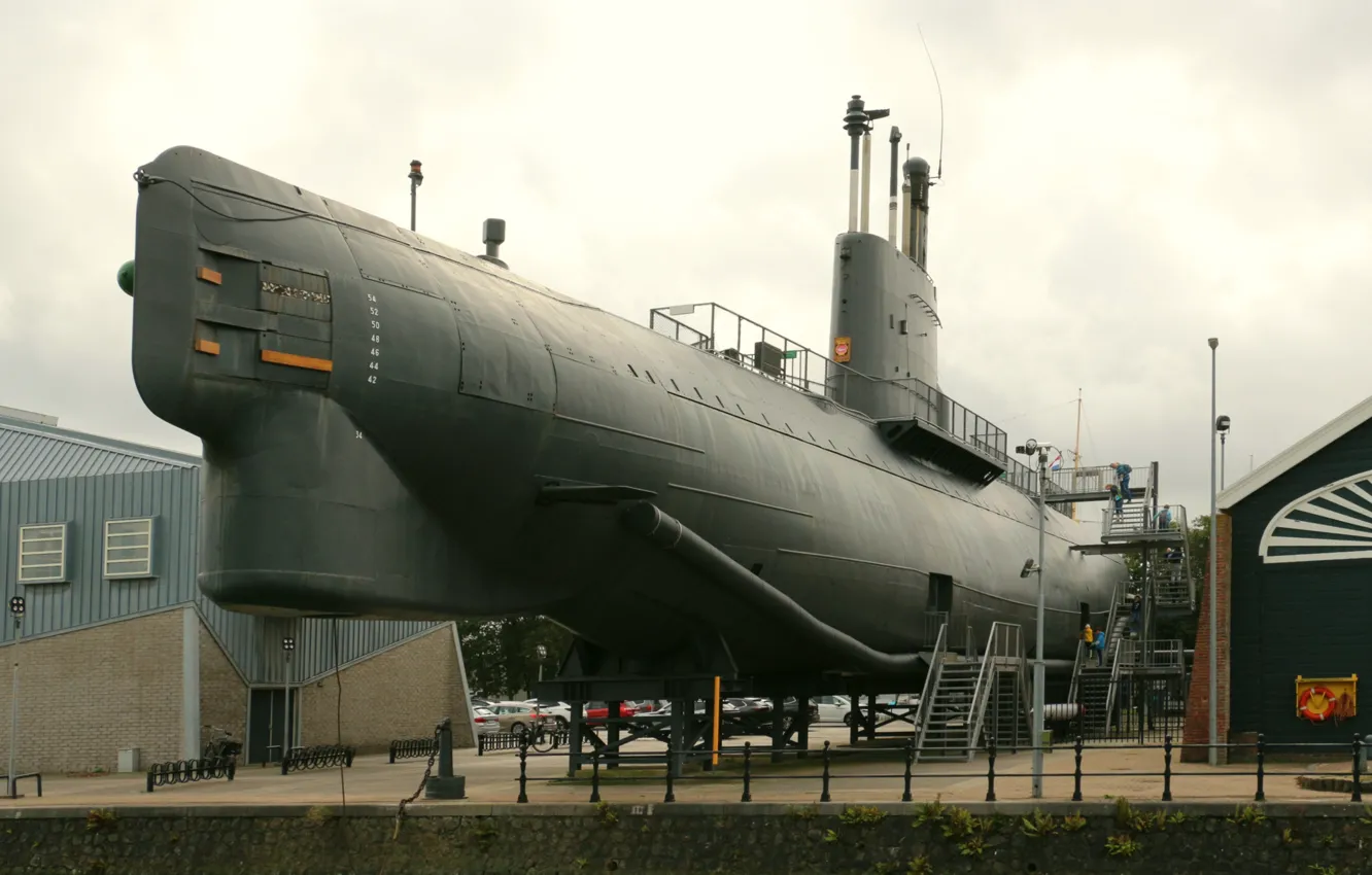 Фото обои субмарина, музей, Нидерланды, U-Boot Tonijn
