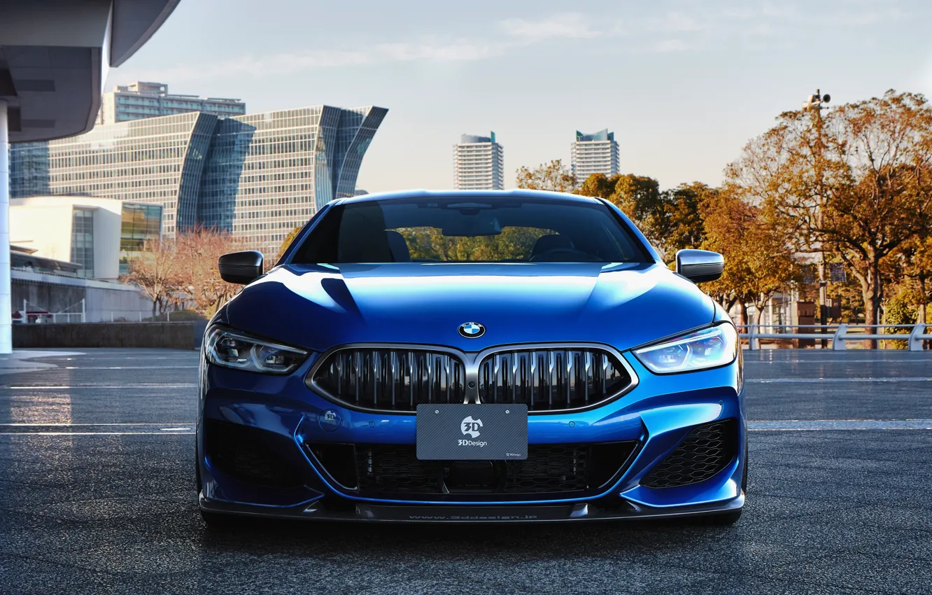 Фото обои BMW, City, Light, Blue, Front, Coupe, xDrive, Face