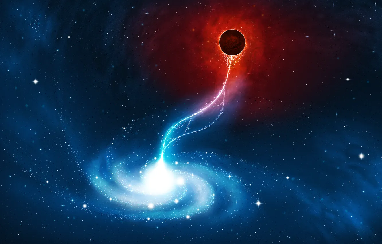 Фото обои звезды, галактика, черная дыра