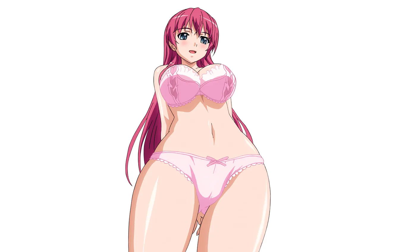 Фото обои girl, sexy, lingerie, pantsu, bra, cleavage, panties, pink hair