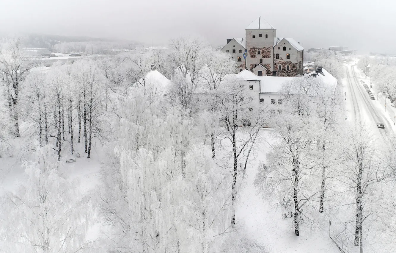 Фото обои зима, снег, город, turku