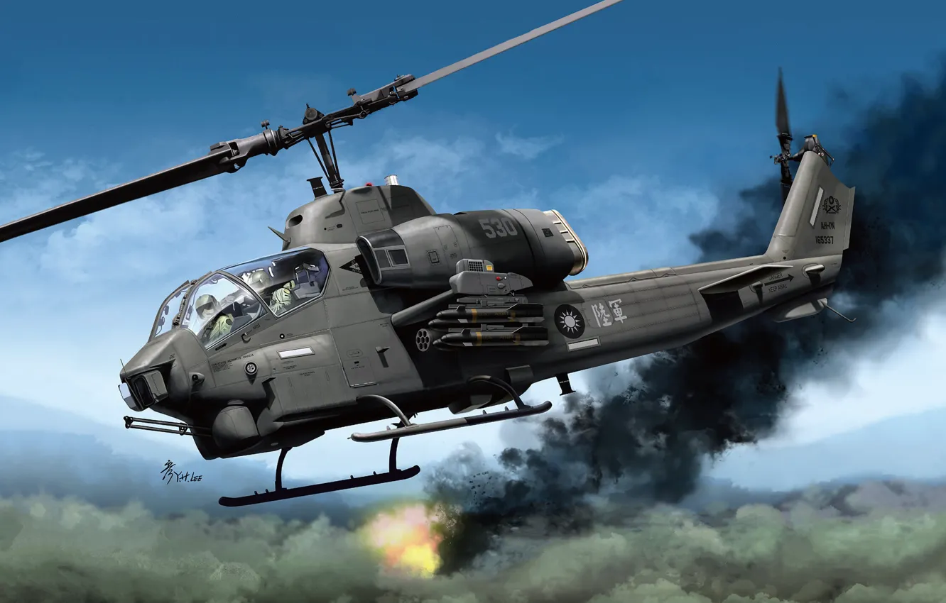 Фото обои тайвань, Bell, ударный вертолет, ROC, AH-1W Super Cobra