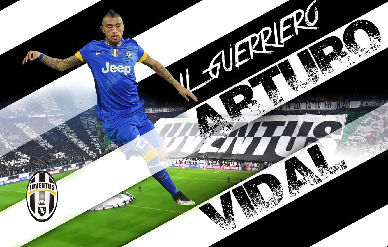 Фото обои wallpaper, sport, football, player, Juventus FC, Arturo Vidal, Juventus Stadium, Il Guerriero
