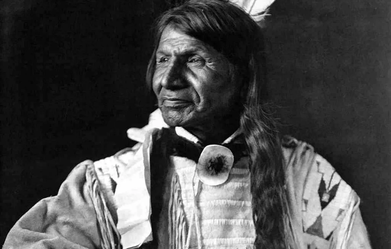 Фото обои chief, native american, first people, Lone-Wolf-Sioux-