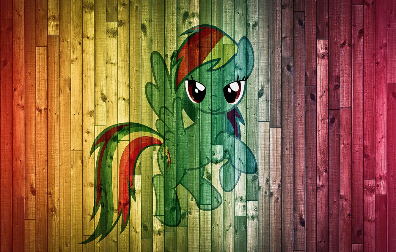 Фото обои фон, доски, пони, My Little Pony, Rainbow Dash