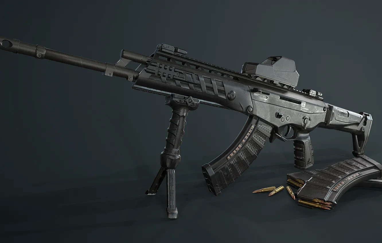 Фото обои оружие, тюнинг, автомат, Render, weapon, кастом, custom, Калашников