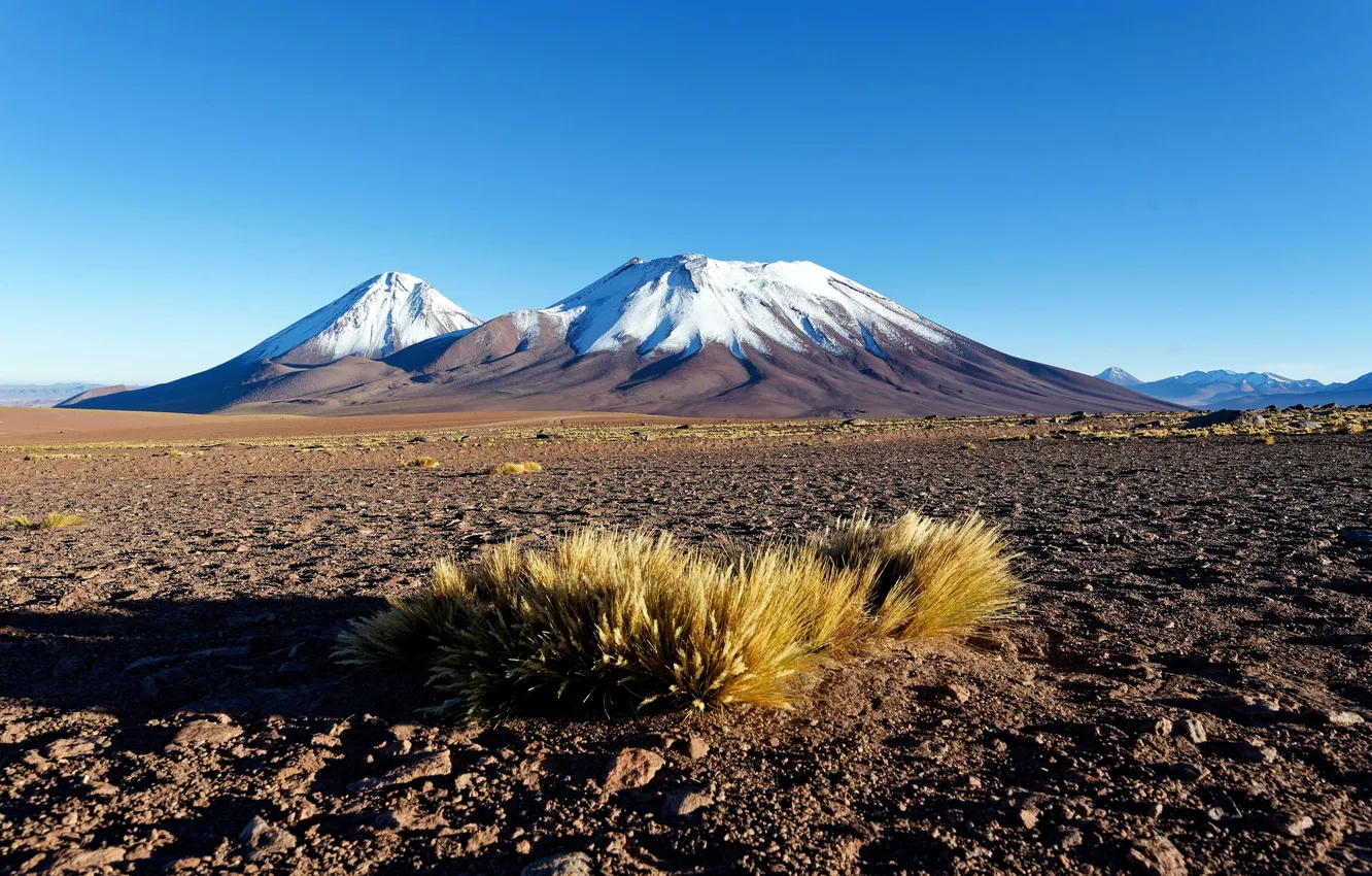 Фото обои Чили, Chile, Wilderness, Заснеженные горы, Дикая природа, Snowy Mountains, Atacama Plateau, Плато Атакама