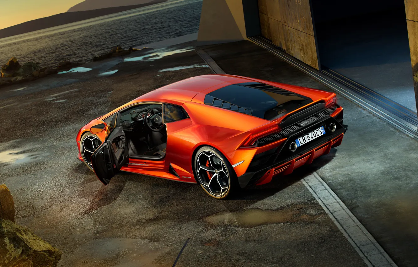 Фото обои Lamborghini, дверь, суперкар, Evo, Huracan, 2019, Lamborghini Huracan Evo