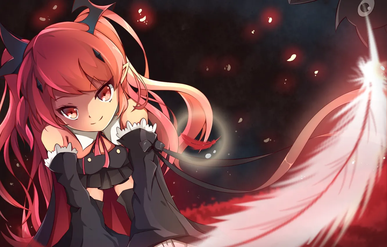 Фото обои девушка, перо, арт, вампир, owari no seraph, krul tepes, si xia daze, Крул