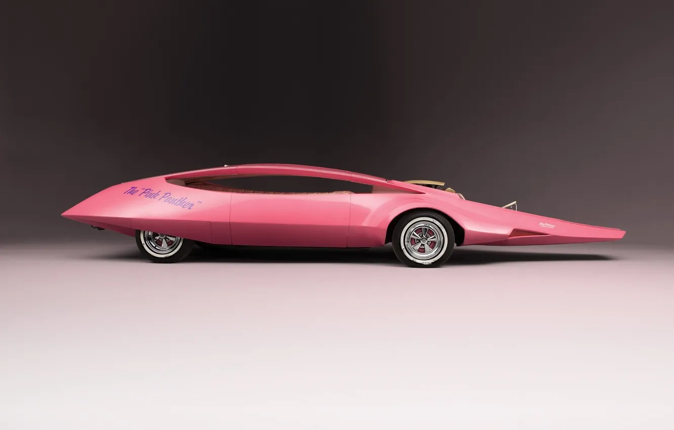 Фото обои авто, надпись, widescreen, Pink panther car