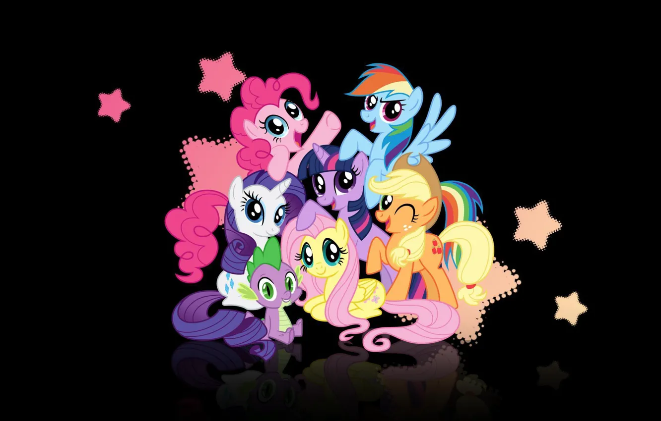 Фото обои applejack, spike, рэрити, my little pony, твайлайт, пинки пай, rainbow dash, эпллджек