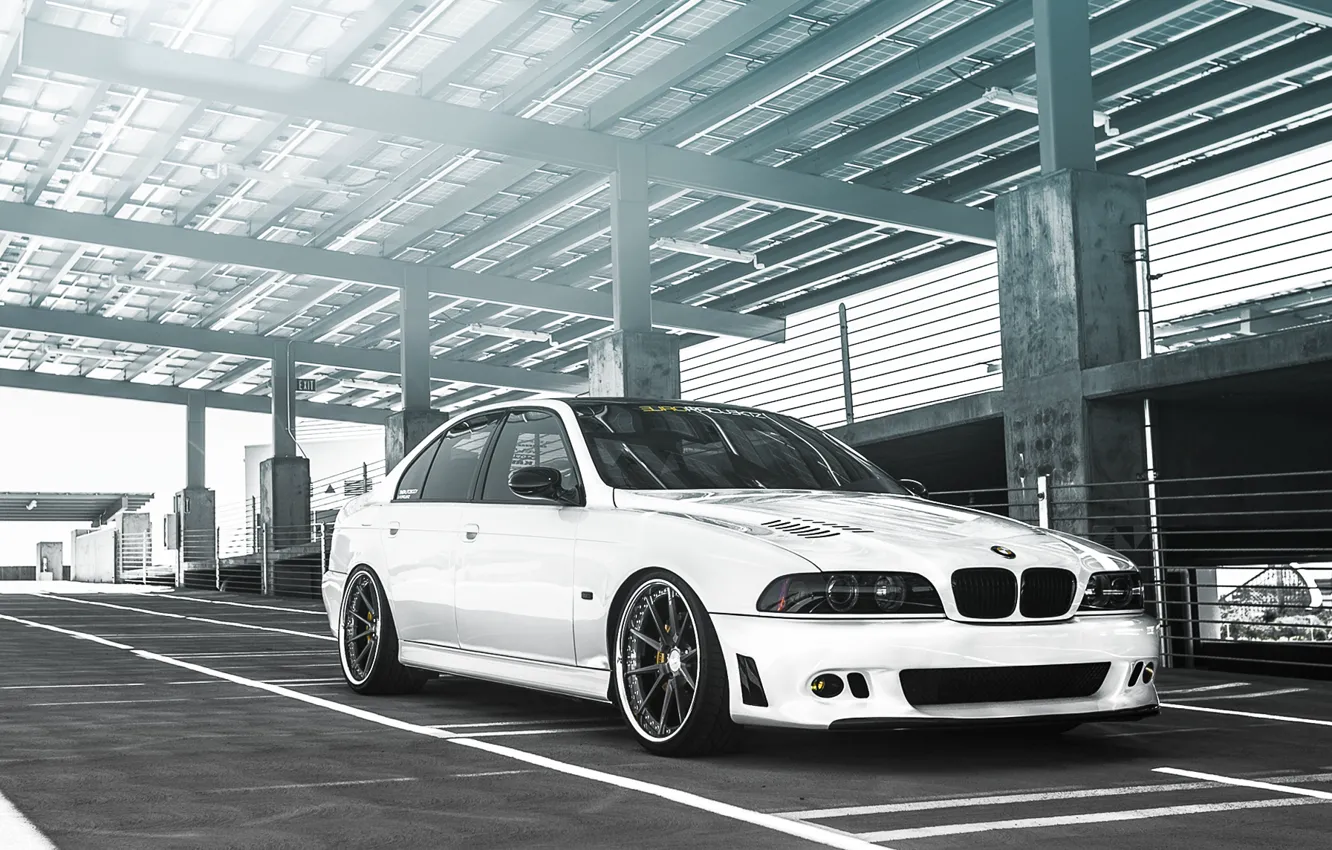 Фото обои белый, бмв, white, седан, tuning, 5 series, bmw m5, e39