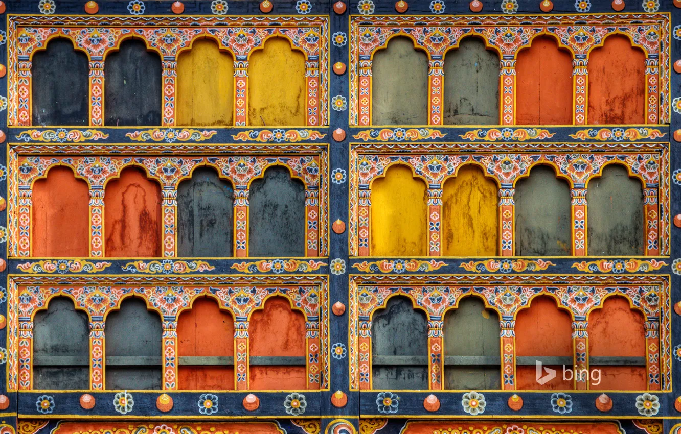 Фото обои краски, архитектура, Бутан, Паро